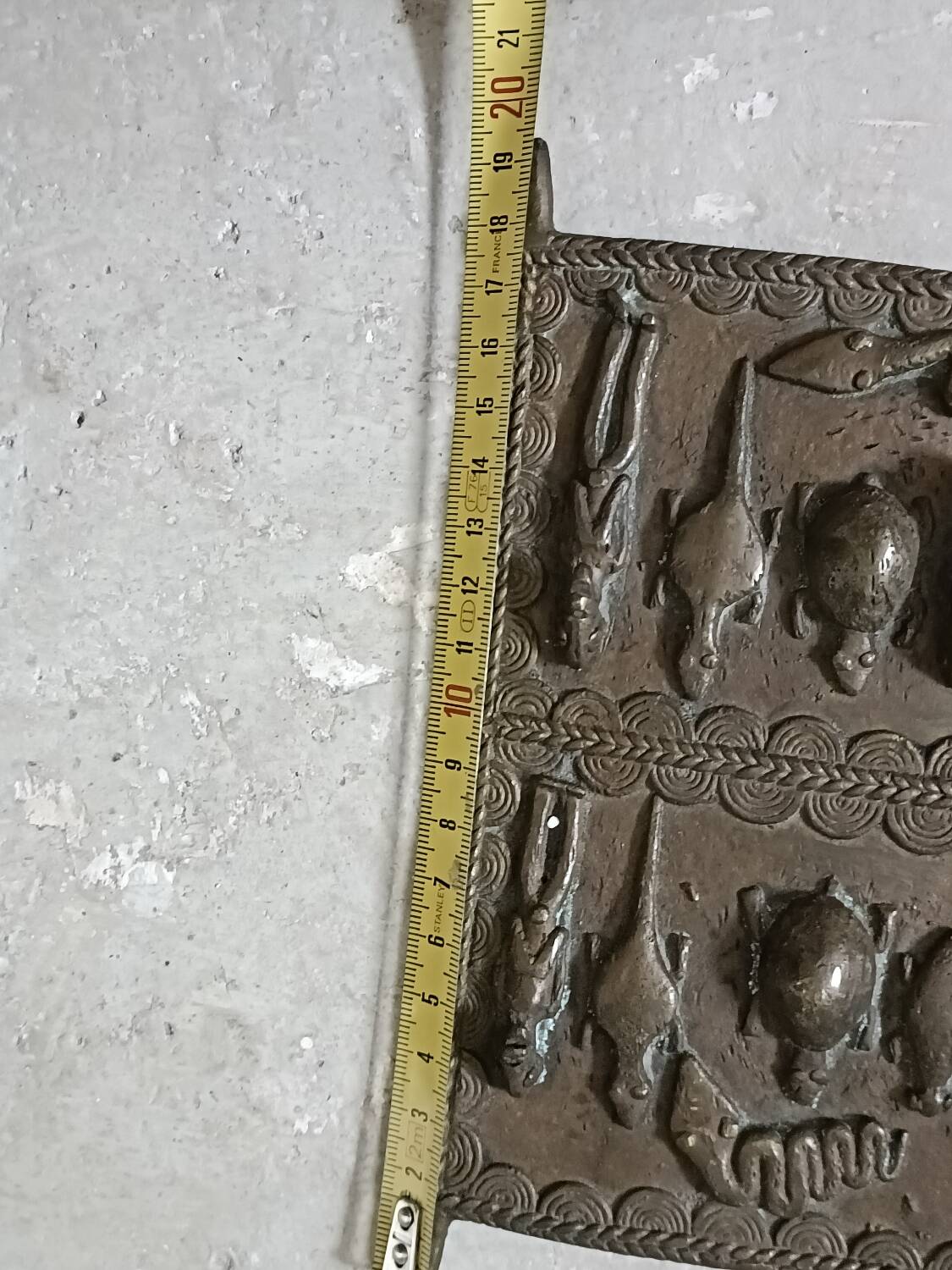 Antique small Dogon bronze door