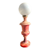 Lampe urne en albâtre rose sculptée à la main en Italie