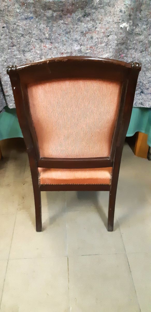 Louis Philippe armchair in solid mahogany