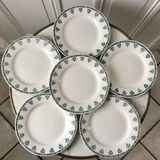 lot of 6 flat plates Saint-Amand blue flowers model "Nancy" years 30-40