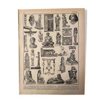 Lithograph engraving on the art of Egypt from 1897