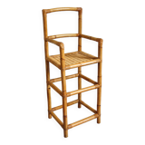 Vintage bamboo rattan high stool
