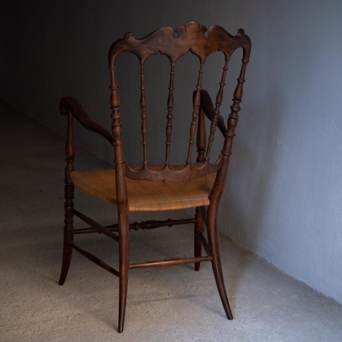 Vintage Chiavarina chair with armrests, 1950s
