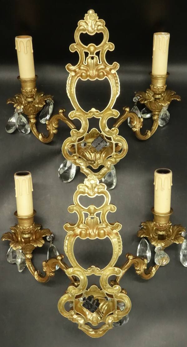 Pair of sconces with Louis XV style tassels