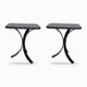 Pair of BS Style side tables in black oak and iron.