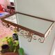 Vintage brass Deknudt mirror with shelf, 1970s