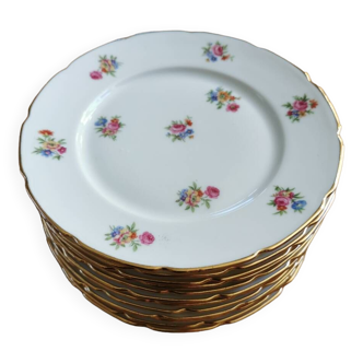 Vintage floral dessert plates, porcelain