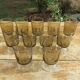 11 gray smoked glass foot glasses in excellent vintage condition