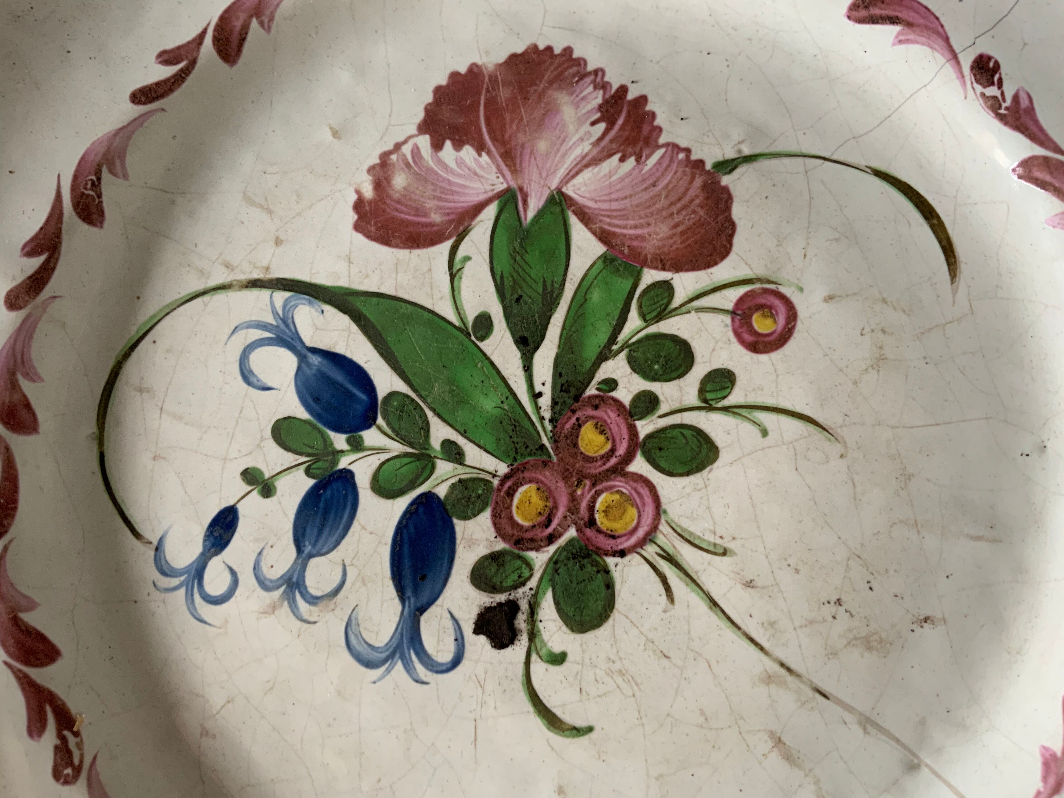 18th century plate in earthenware, eastern France