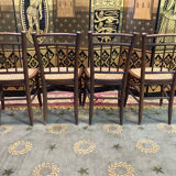 4 tanned bistro chairs