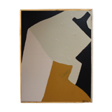 Painting in beige and ochre relief