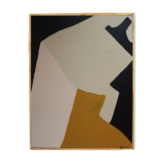 Painting in beige and ochre relief