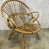 Pair of vintage rattan armchairs