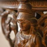 Table basse ovale vintage sur base en fonte, années 1950