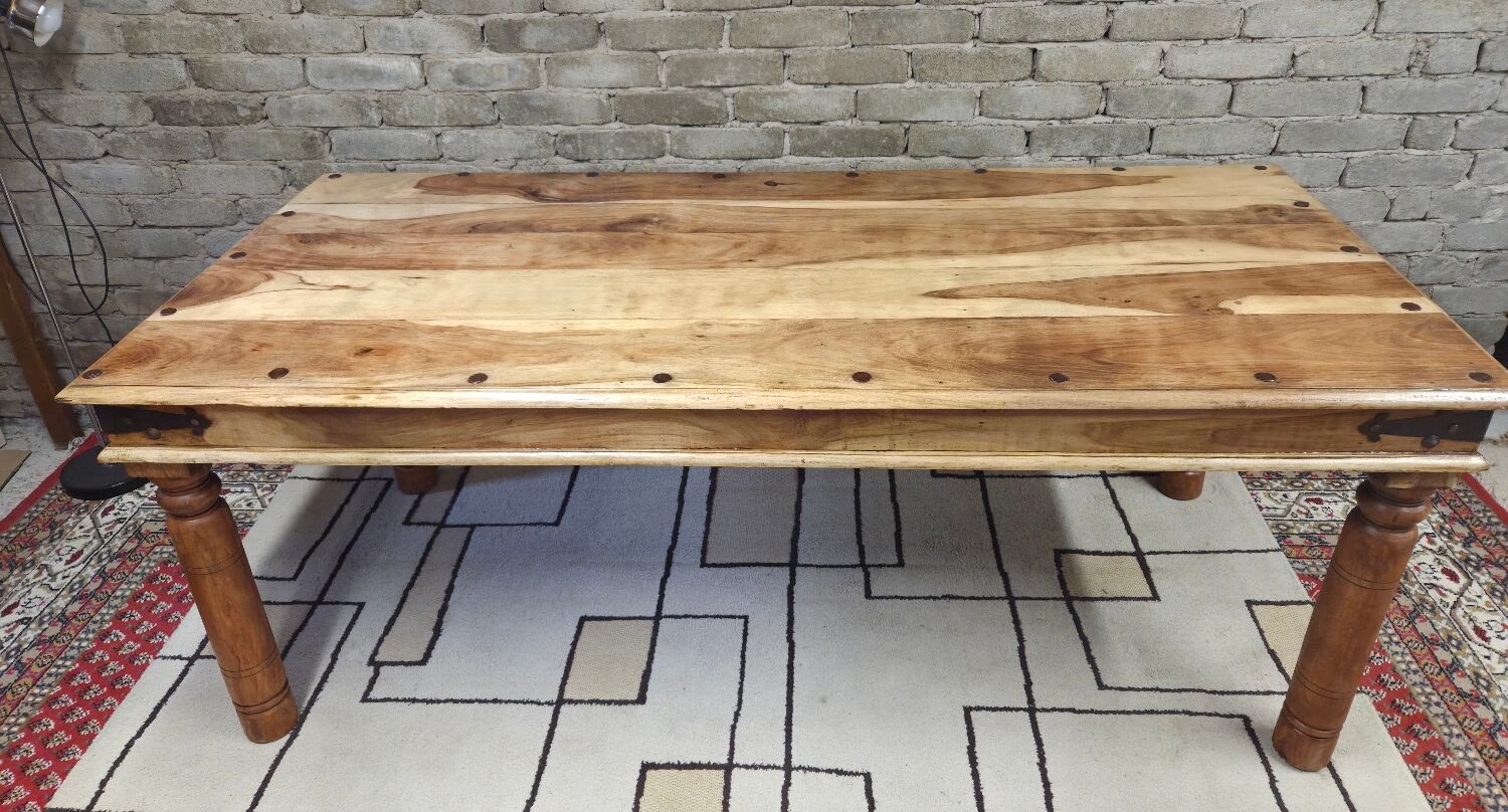 Large solid wood dining table