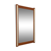 Miroir en teck avec accents argentés