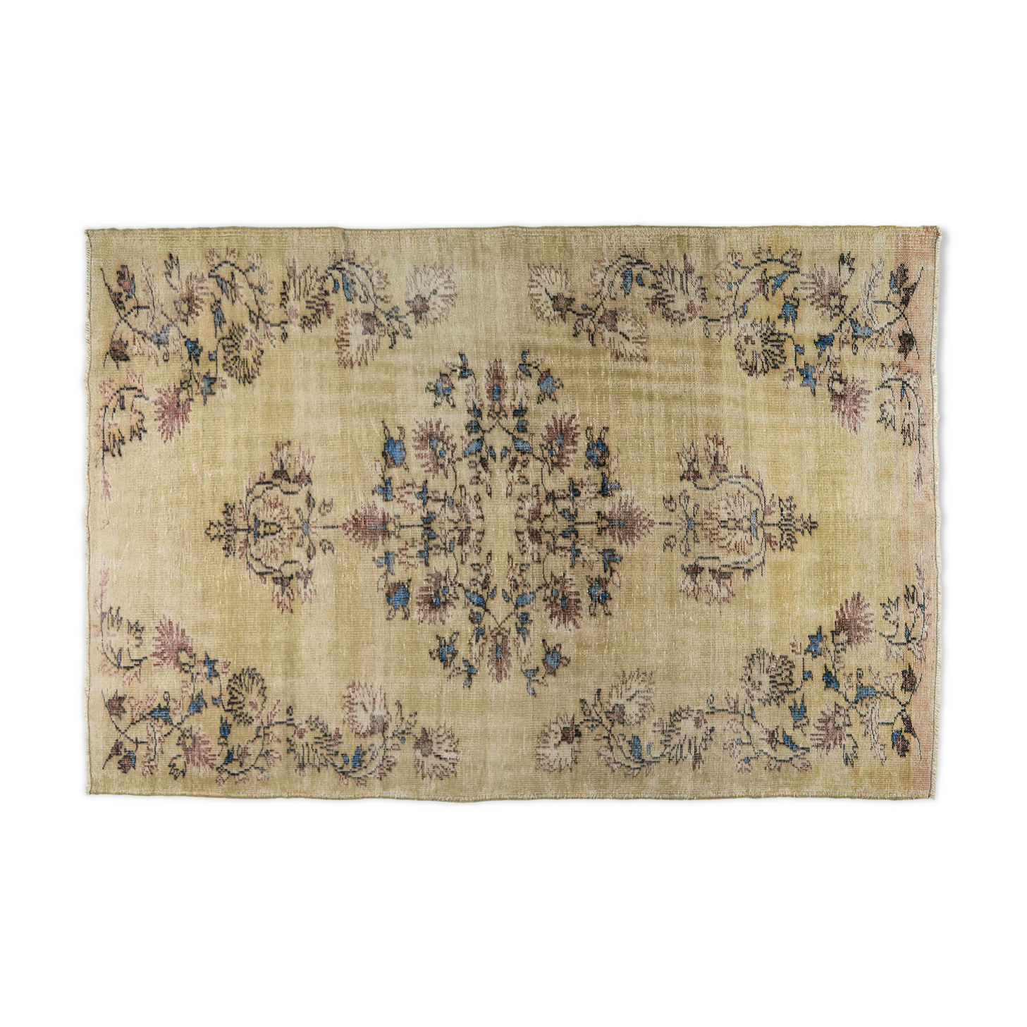 Anatolian handmade vintage rug 276 cm x 177 cm