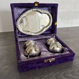 Vintage Salt and Pepper Shaker Set on Tray