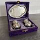 Vintage Salt and Pepper Shaker Set on Tray