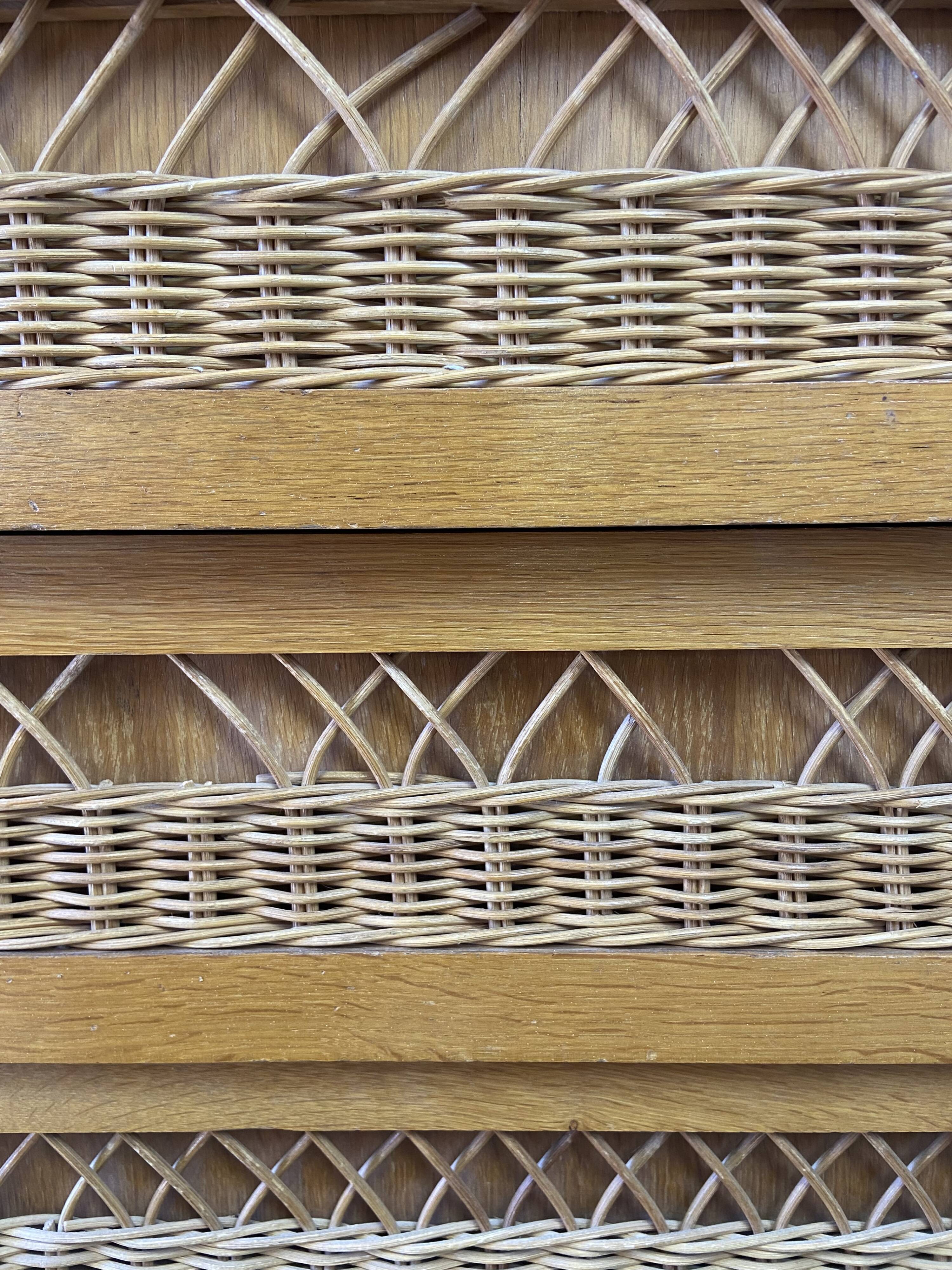 Vintage wood/wicker secretary