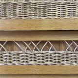 Vintage wood/wicker secretary