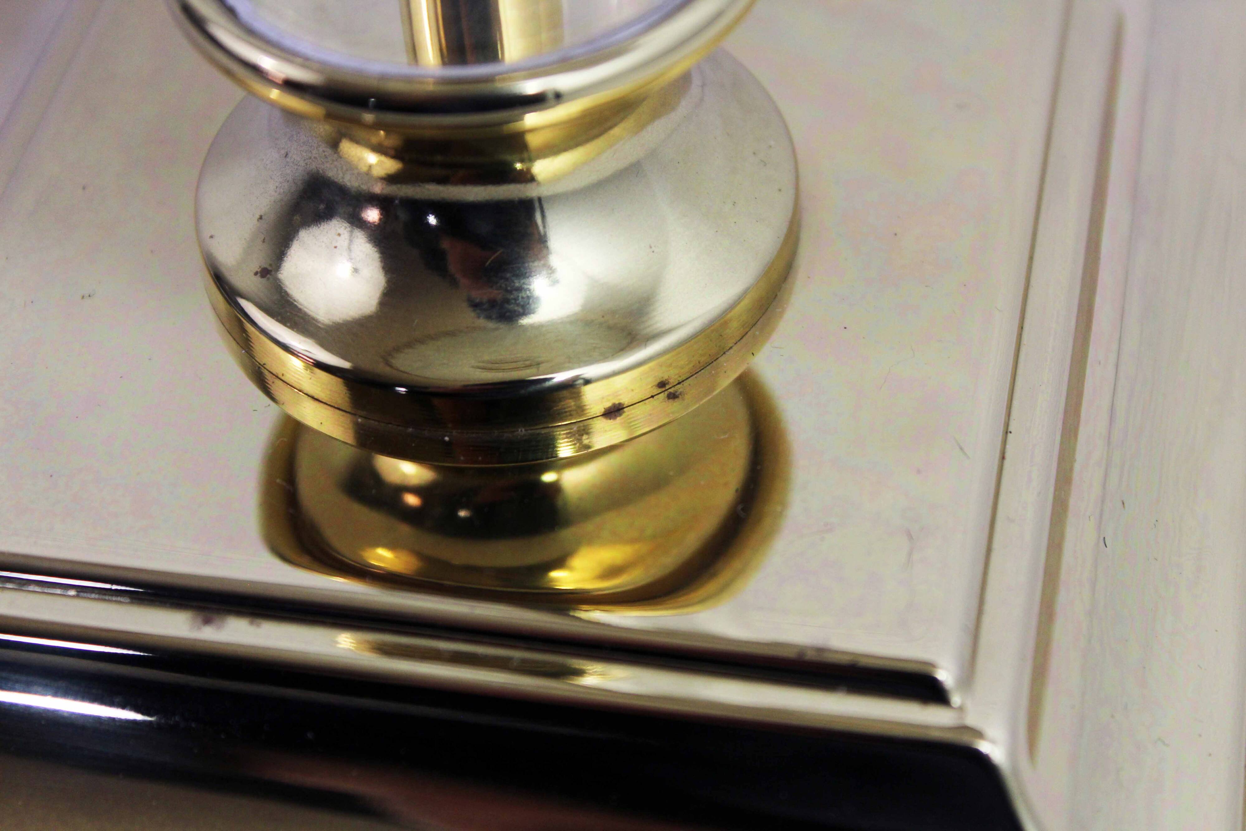 Brass and plexiglass lamp base