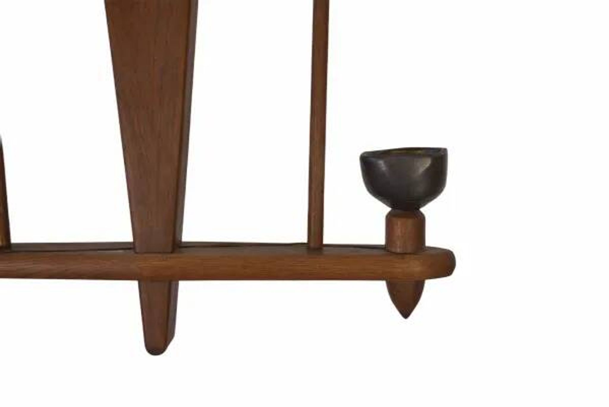 Oak lustre by Guillerme and Chambron and ceramic by Danikowski 1950s