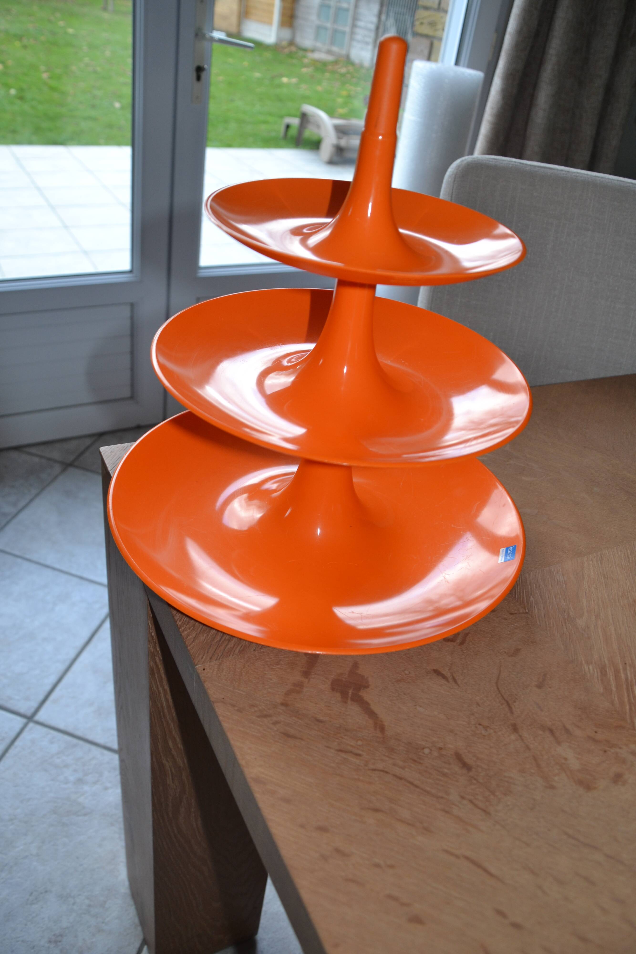 Orange appetizer dish/tower "Babell" 1997 Koziol Germany