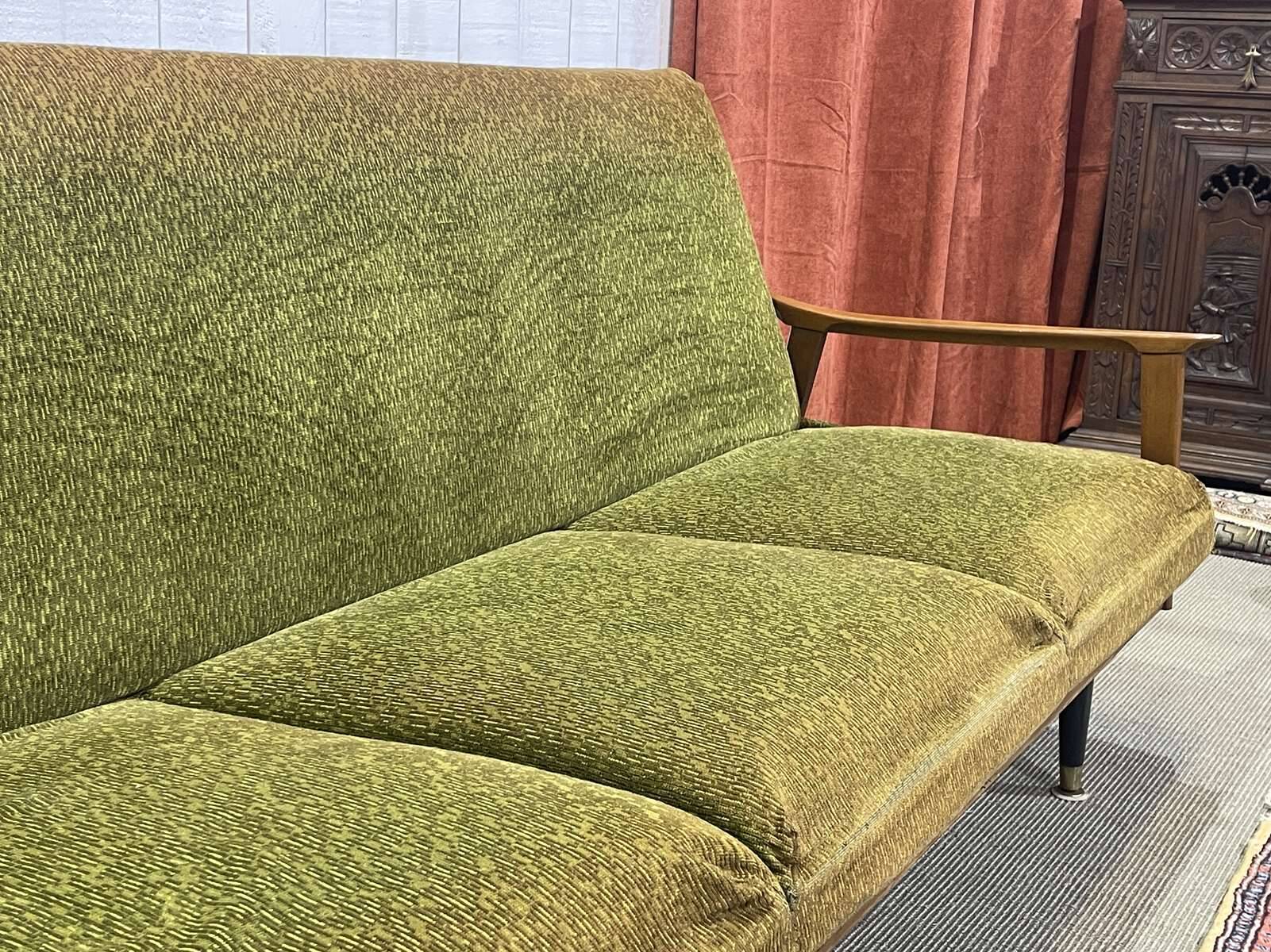 1970s English beech sofa bed