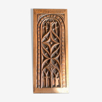 Old Gothic door in carved wood