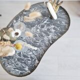 Mini wooden and marble table - antique side table