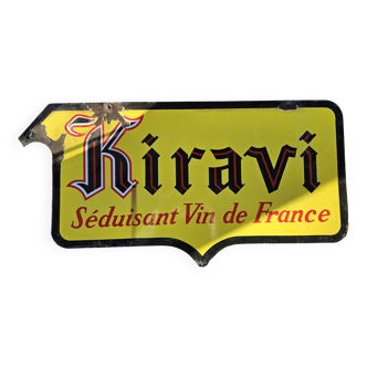 Kiravi advertising enameled plaque