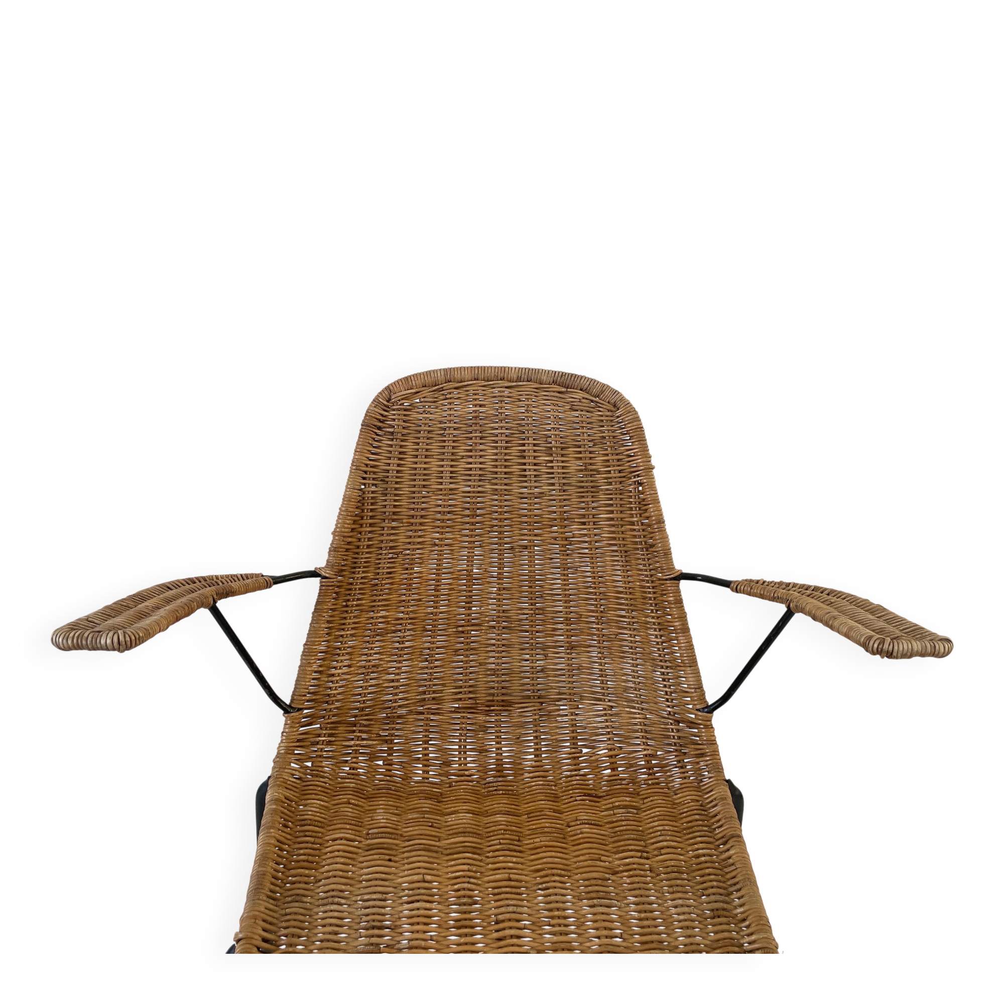 Wicker armchair and footrest, Germany, 1960s