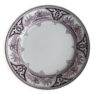 Assiette à décor oriental violet