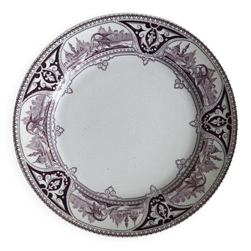Plate with purple oriental decoration