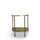Table d'appoint italienne demi-hexagonale en laiton des années 1970.