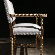 Gold and grey château armchair