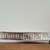 Oval silver-plated metal serving dish