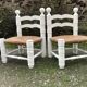 Duo de chaises vintage paillées par Charles Dudouyt.