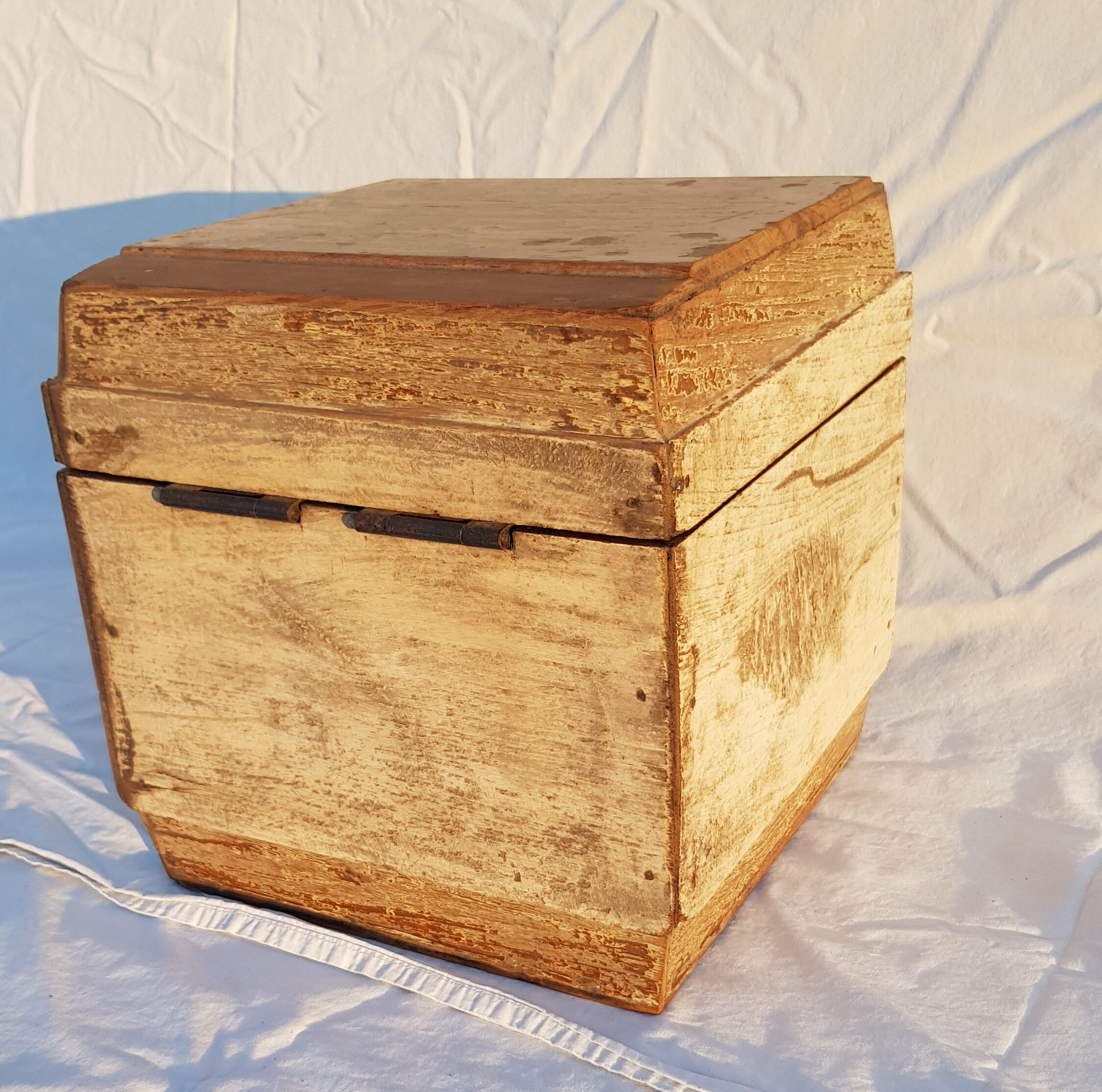 Old teak chest with original unbleached patina