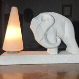 Art Deco Cubist Lamp – Primavera Workshop, Spring. Vintage Design with Elephant