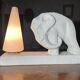 Art Deco Cubist Lamp – Primavera Workshop, Printemps. Vintage design with elephant