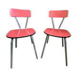 2 chairs in red Formica 60s