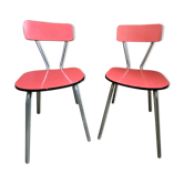 2 chairs in red Formica 60s