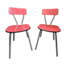 2 chaises en formica rouge années 60