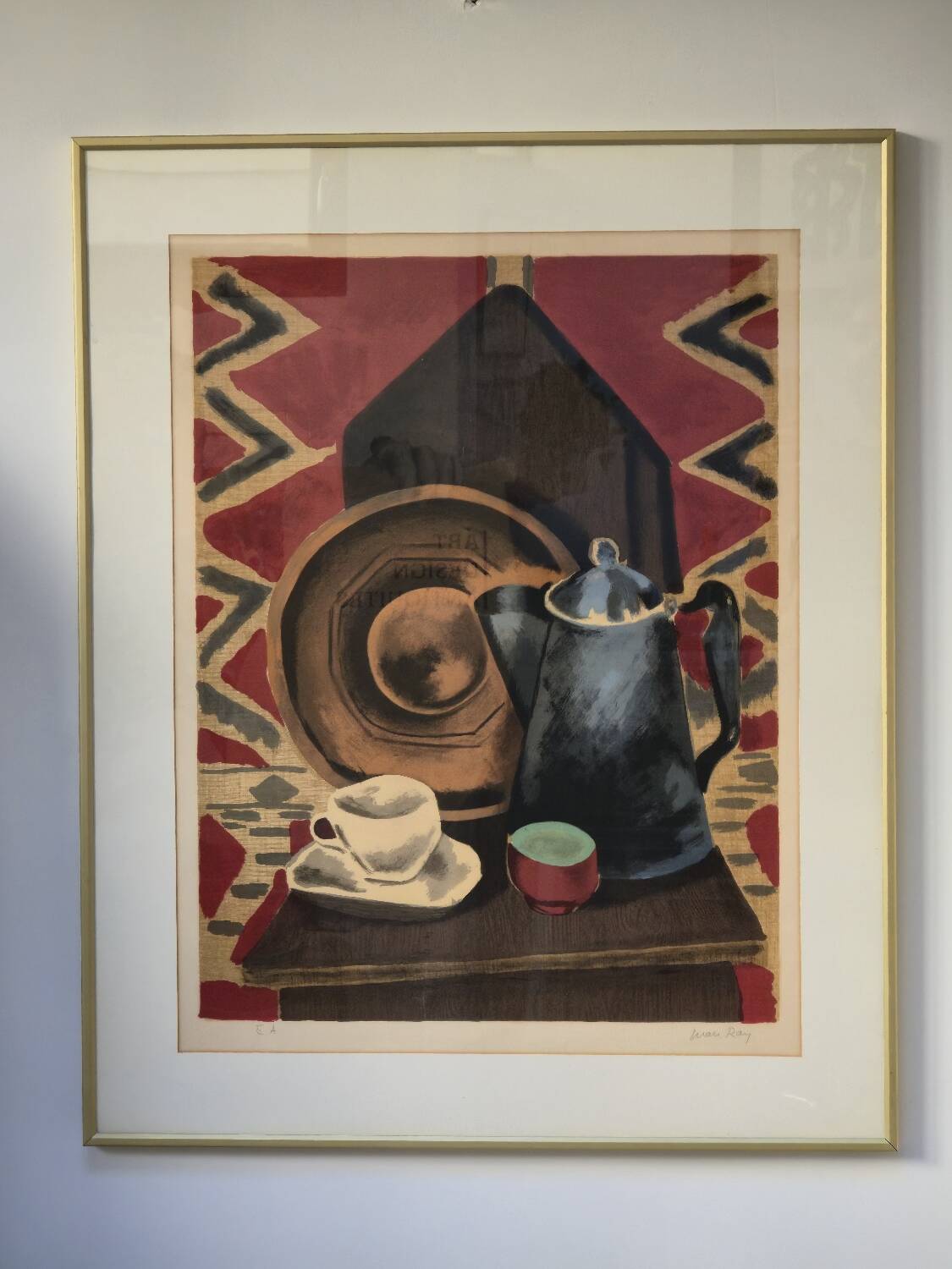 Nature morte, lithographie par Man Ray