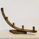Imposing brutalist art brut iron metal chandelier