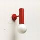 Mid-century minimalist red wall lamp, set of 2.