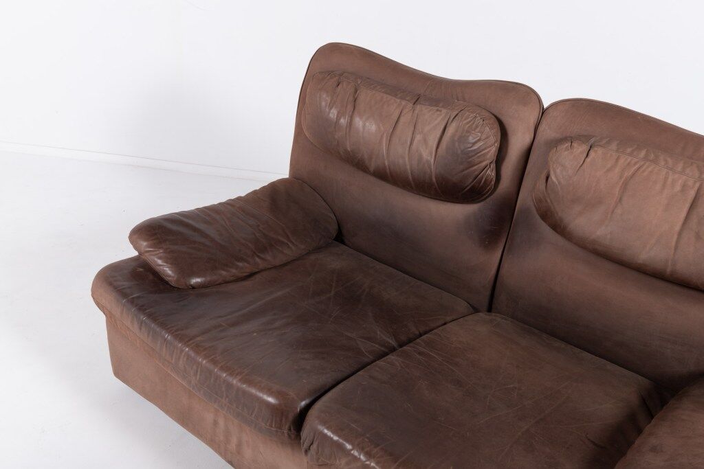 Vintage 2-seater sofa in aniline leather from the 1970s