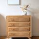 Commode vintage rénovée, chêne blond, pieds compas, années 50 60